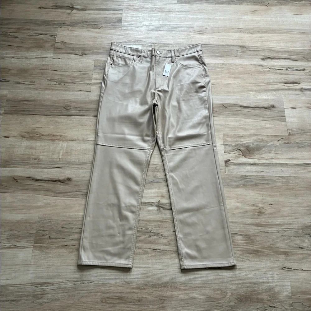 Gap High Rise Vegan Leather Cheeky Straight Pants - Picture 5 of 12